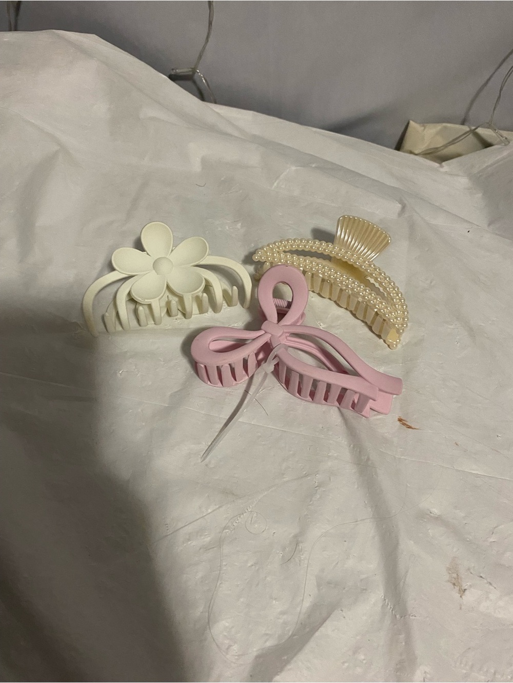 Women’s Pastel Hair Claw Clip Set - Pink, Cream, Pearl